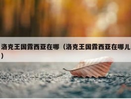 洛克王国露西亚在哪（洛克王国露西亚在哪儿）