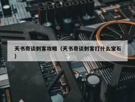 天书奇谈刺客攻略（天书奇谈刺客打什么宝石）