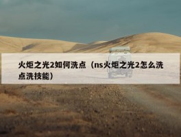 火炬之光2如何洗点（ns火炬之光2怎么洗点洗技能）