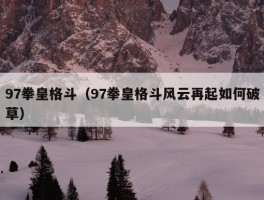 97拳皇格斗（97拳皇格斗风云再起如何破草）