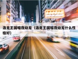 洛克王国暗夜幼龙（洛克王国暗夜幼龙什么性格好）