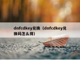 dnfcdkey兑换（dnfcdkey兑换码怎么得）