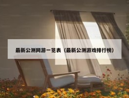 最新公测网游一览表（最新公测游戏排行榜）