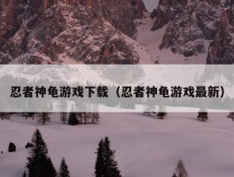 忍者神龟游戏下载（忍者神龟游戏最新）