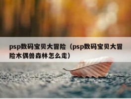 psp数码宝贝大冒险（psp数码宝贝大冒险木偶兽森林怎么走）