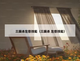 三国杀左慈技能（三国杀 左慈技能）