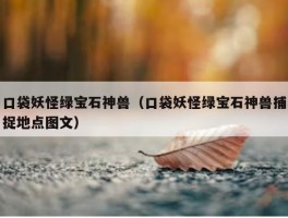 口袋妖怪绿宝石神兽（口袋妖怪绿宝石神兽捕捉地点图文）