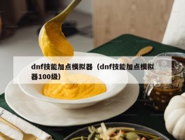 dnf技能加点模拟器（dnf技能加点模拟器100级）