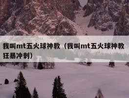 我叫mt五火球神教（我叫mt五火球神教 狂暴冲刺）