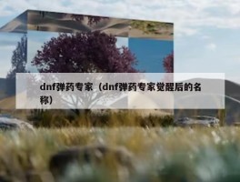 dnf弹药专家（dnf弹药专家觉醒后的名称）