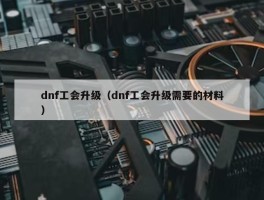 dnf工会升级（dnf工会升级需要的材料）