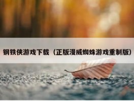 钢铁侠游戏下载（正版漫威蜘蛛游戏重制版）