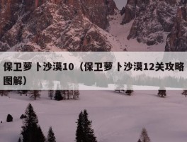 保卫萝卜沙漠10（保卫萝卜沙漠12关攻略图解）