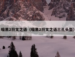 暗黑2符文之语（暗黑2符文之语三孔头盔）