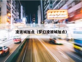 凌波城加点（梦幻凌波城加点）