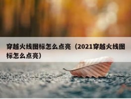 穿越火线图标怎么点亮（2021穿越火线图标怎么点亮）