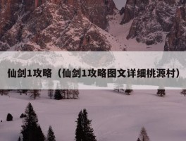 仙剑1攻略（仙剑1攻略图文详细桃源村）