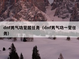 dnf男气功觉醒任务（dnf男气功一觉任务）