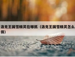 洛克王国雪精灵在哪抓（洛克王国雪精灵怎么得）