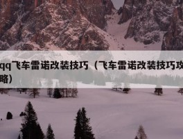 qq飞车雷诺改装技巧（飞车雷诺改装技巧攻略）